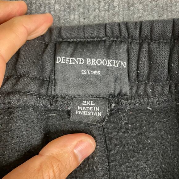 Defend Brooklyn Sweatpants Mens 2XL Black One Love Graphic Jogger Rasta Style - Picture 6 of 10